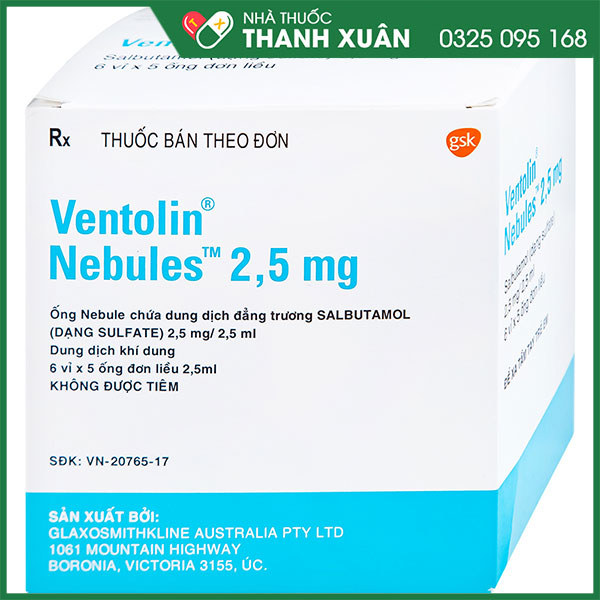 Thuốc Ventolin Nebules 2,5mg trị hen cấp tính